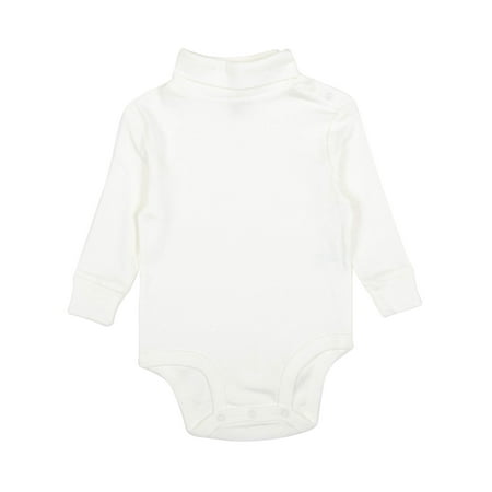 

Leveret Solid Turtleneck Bodysuit 100% Cotton (6 Months Off White)