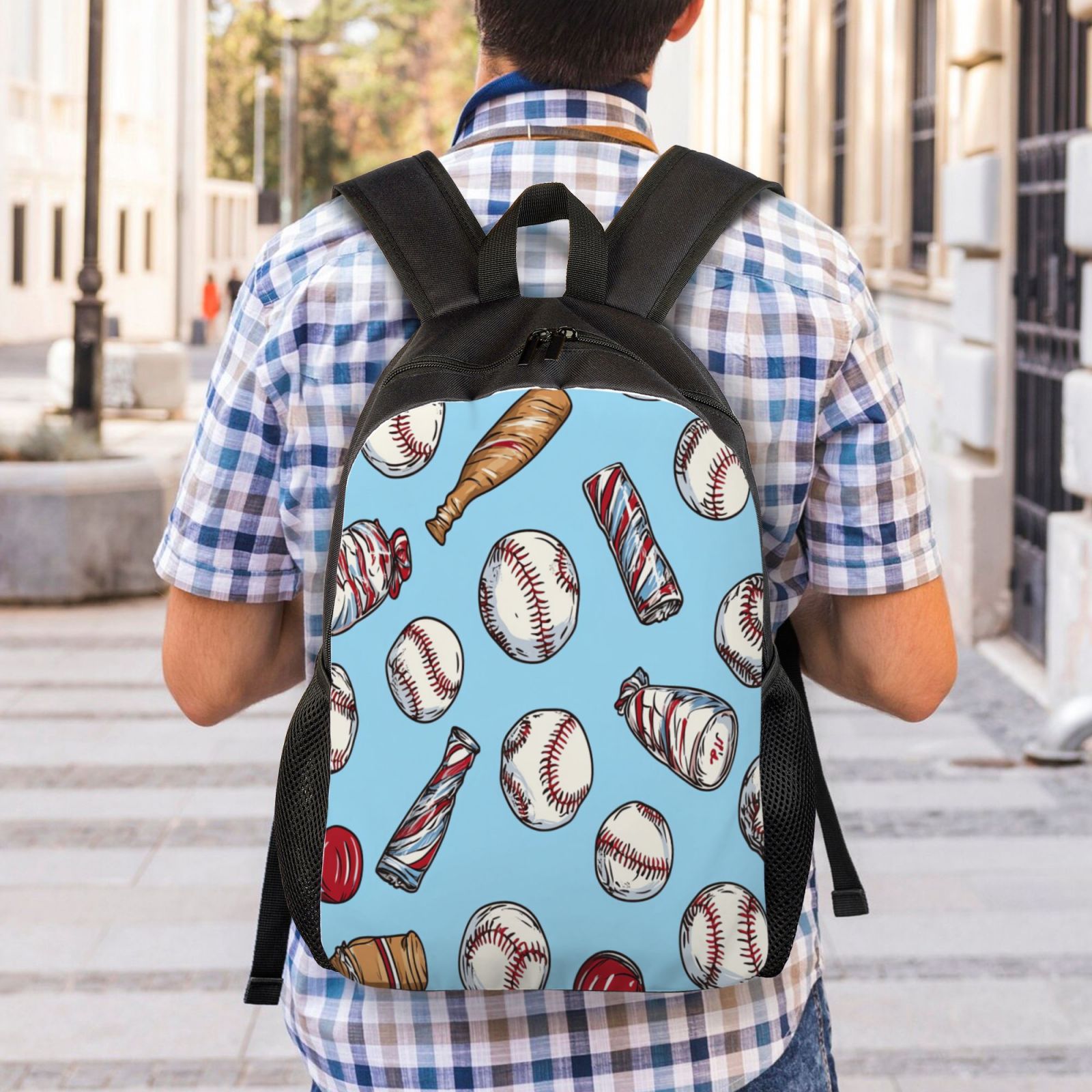 Baseball Backpack Double Shoulder Backpack Durable, Spacious, Ergonomic Design for Travel, Work & Outdoor Use