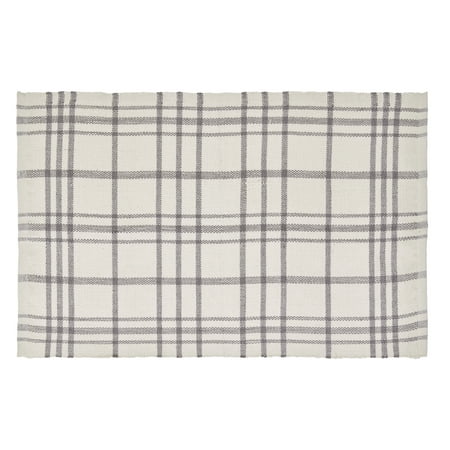 My Texas House Stafford Windowpane Indoor/Outdoor Layering Rug, 24" x 36", Grey