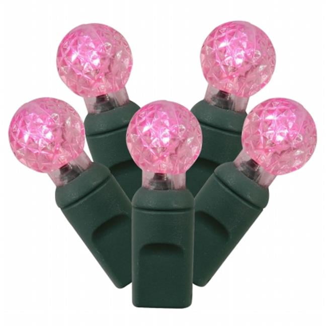Vickerman Pink LED G12 Berry Single Mold String Lights, 50 Count