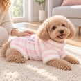 thumbnail image 2 of Goowood Warm Fleece Dog Sweater Striped Small Pet Sweater, Two Legged Puppy Coat Outfit for Cat Small Dogs Chihuahua Fall Winter Pet Apparel, 2 of 7