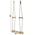 thumbnail image 6 of Natural Wooden Outdoor Patio Playground Kids Hanging Adjustable Stand Up Skateboard Swing, Tree Curved Swing Board, 6 of 6