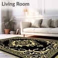thumbnail image 2 of ODIKA 2'x3' Machine Washable Non-Slip Area Rug, Elegant Interlocking Medallion Swirl Decorative Contemporary Accent High Traffic Rug with Pad, Black, 579474, 2 of 8