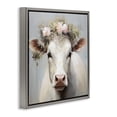 thumbnail image 2 of Stupell Industries Rustic Lodge Pretty Pearl Cow with Florals Gray Floating Frame Canvas Art, 25 x 25, by Heidi Kuntz, 2 of 8
