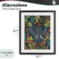 thumbnail image 4 of Stupell Industries Eclectic Exotic Leaf Pattern Elephant Black Framed Print Under Glass, 13 x 16, by Lisa R Dumm, 4 of 8