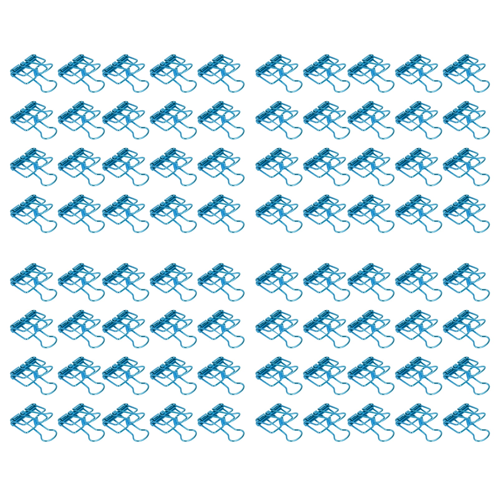 Yajisi 80-Piece 19mm (0.75 in) Small Metal Hollow Binder Clips Strong Clamping Paper Clamps, Blue