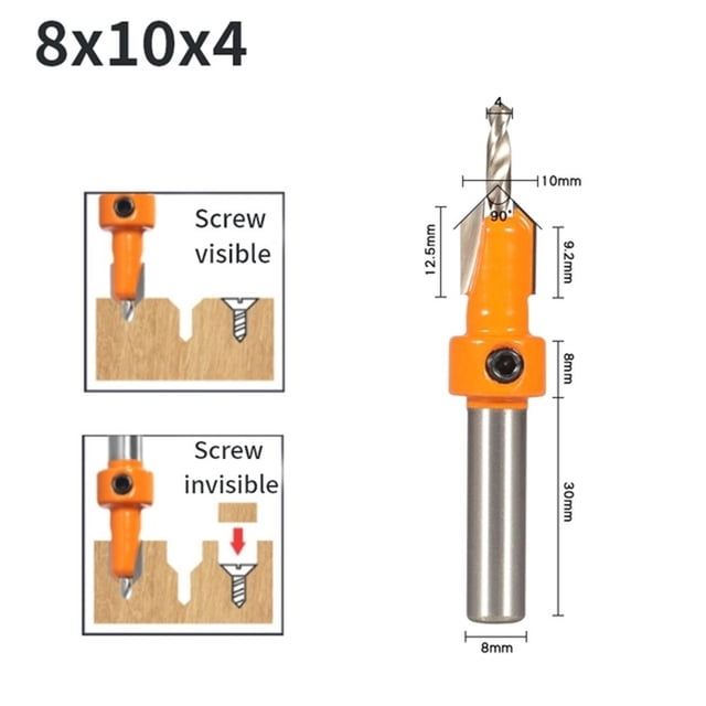 10mm Shank Hss Countersink Router Bit Screw Extractor Woodworking Milling Cutter