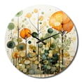 thumbnail image 2 of Designart "Green Orange Harmonious symmetry II" Abstract Botanicals Oversized Wall Clock, 2 of 5
