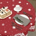 thumbnail image 4 of Red Christmas Tablecloth Round 70 Inch Deer Snowflake Winter Table Cloth Washable Farmhouse Merry Christmas Table Cover for Kitchen Dinner Room Holiday Party Indoor Outdoor Home Decor, 4 of 6
