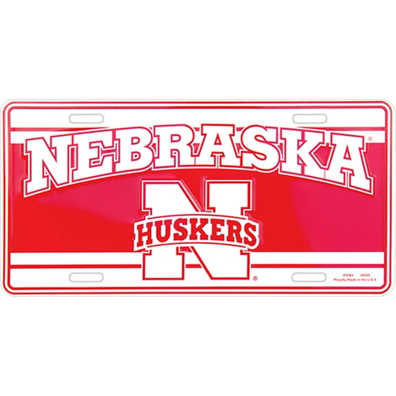Nebraska (Univ Of Neb) embossed metal auto tag