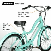 Hyper Bicycles E-Ride 26-Inch Ladies Electric Cruiser Bike with 250W Motor in Turquoise
