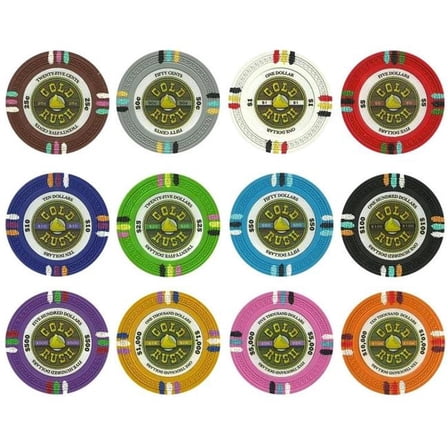 Brybelly BRY000812U 13.5 g Gold Rush Clay Composite Poker Chips - 0.50 Dollar - Pack of 25