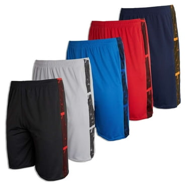 5 Pack: Men's Mesh Athletic Basketball Shorts Quick Dry Activewear with Pockets
