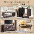 thumbnail image 6 of Aitjunz 63" Modern Entryway Table, Wood Console Table with Open Storage Shelf and Curved Edges, Brown, 6 of 6