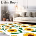 thumbnail image 2 of ODIKA 3'x5' Machine Washable Non-Slip Area Rug, Latch Hook Kit Sunflower Meadow Botanical Canvas Needlework DIY High Traffic Rug with Pad, Yellow, 620710, 2 of 8