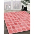 thumbnail image 3 of Ahgly Company Machine Washable Indoor Round Transitional Pastel Pink Area Rugs, 7' Round, 3 of 7