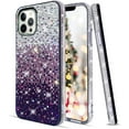 thumbnail image 4 of Compatible with iPhone 15 Pro Bling Case Cute Glitter Diamond Rhinestone Shiny Gradient Crystal Bumper Luxury Protective Cover 3D Handmade Cover for Women Girls Purple, 4 of 9