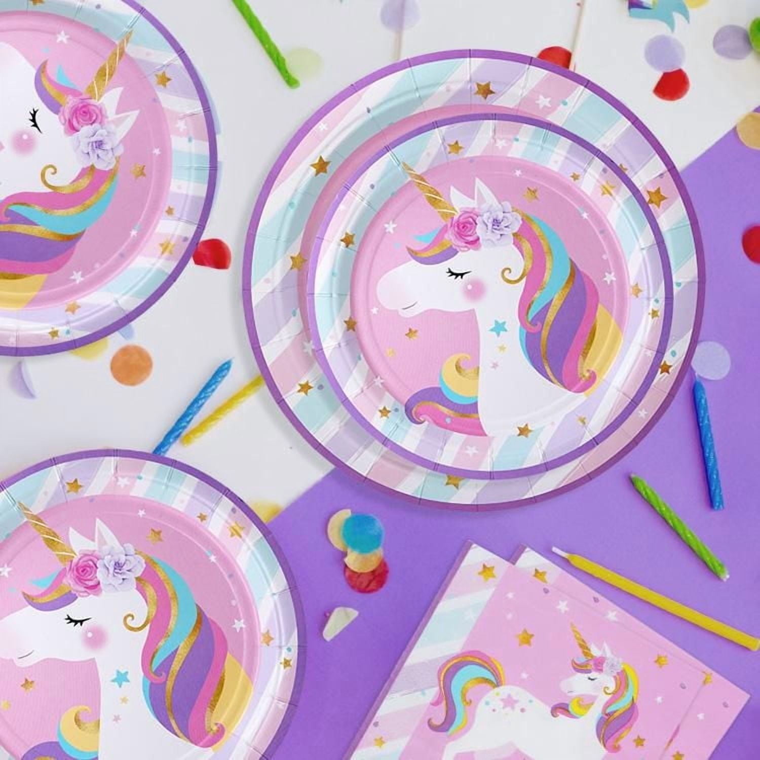 Assiettes en papier licorne 7" Assiettes en papier licorne