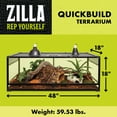 thumbnail image 4 of Zilla QuickBuild Terrarium, Sleek Glass Reptile Habitat, Easy Setup, Suitable for all Types of Reptile Pets, Amphibians, Reptilians, Snakes, or Arachnids, 48"x18"x18", 4 of 9