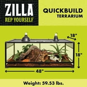 Zilla QuickBuild Terrarium ، موائل الزواحف الزجاجية الأنيقة ، الإعداد السهل ، مناسب لجميع أنواع حيوانات الزواحف ، البرمائيات ، الزواحف ، الثعابين ، أو العناكب ، 48x18x18