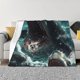 thumbnail image 1 of Balery Wave Ocean Animal Shark Manta de Franela con Dibujo, Lujo Ultra Suave y Cálido, Antipelusa y Resistente a las Arrugas para Cama, Sofá, Camping -50"x40", 1 of 6
