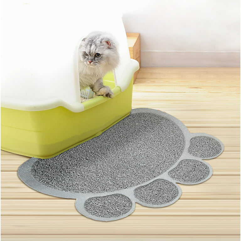 Petlinks Purr-fect Paws Multipurpose Rubber Litter Mat for Cats & Kittens -  Blue, Large