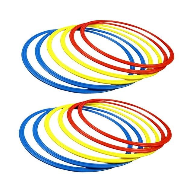 Wweixi Agility Training Rings Sturdy Home Gym Trainer Pieces Athlete 5 for Soccer 50cm Basketball 30cm 12 Pieces