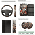 thumbnail image 6 of HUIACONG Car Interior Accessory Kit, with Steering Wheel Cover Car Headrest Pillow Cases Car Headrest Covers, 14 Pack Deer American Flag Car Interior Set, 6 of 7
