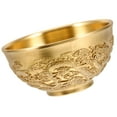 thumbnail image 4 of WRITWAA Golden Brass Bowl Chinese Wealth Symbol Home Desktop Decoration for Prosperity and Good Luck, 4 of 8