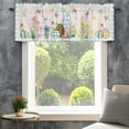 thumbnail image 4 of Easter Blue Valances for Windows Plaid Leopard Printed Rabbit Eggs Retro Texture Rod Pocket Curtain Valance Window Treatment Short Curtains for Kitchen Living Room, 54"x18", 4 of 9
