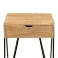 thumbnail image 2 of 1 Drawer Wooden Side Table with Metal Hairpin Legs, Brown and Black- Saltoro Sherpi, 2 of 5