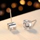 thumbnail image 2 of Diamante tachonado cabeza de toro estilo pendientes de un quilate imitación femenina Moissanite pendientes moda flash diamante cuatro garras circón pendientes plata ZefeiWu 9024715100795, 2 of 3
