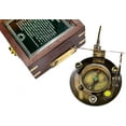 thumbnail image 5 of SAILOR'S ART Hatton Garden London Antique Brass Sundial Compass with Wooden Box, 5 of 5
