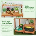 thumbnail image 4 of Topcobe Outdoor Garden Potting Wood Planting Workstation with Open Shelves, Raised Planter Box Outdoor, 4 of 11