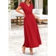 thumbnail image 5 of Vestido largo PRETTYGARDEN para mujer, verano 2025, cuello en V, con volantes, rojo, 5 of 8