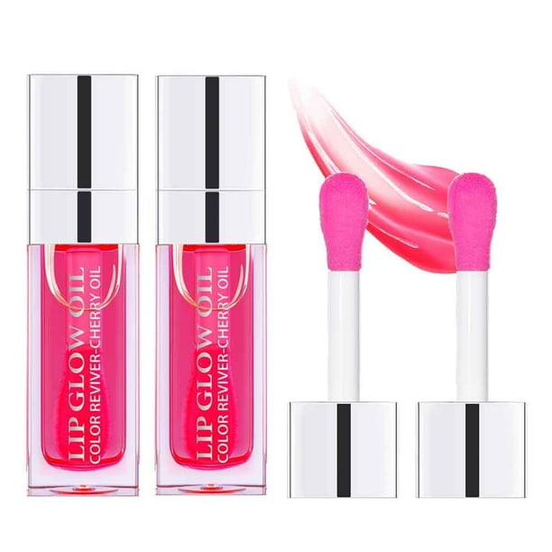 Sokgo Hidratante Lip Glow Oil Plumping Lip Gloss Hidratante Lip Oil Gloss Transparente Hidratante Bálsamo Labial Natural Lip Plumper (Cereza)