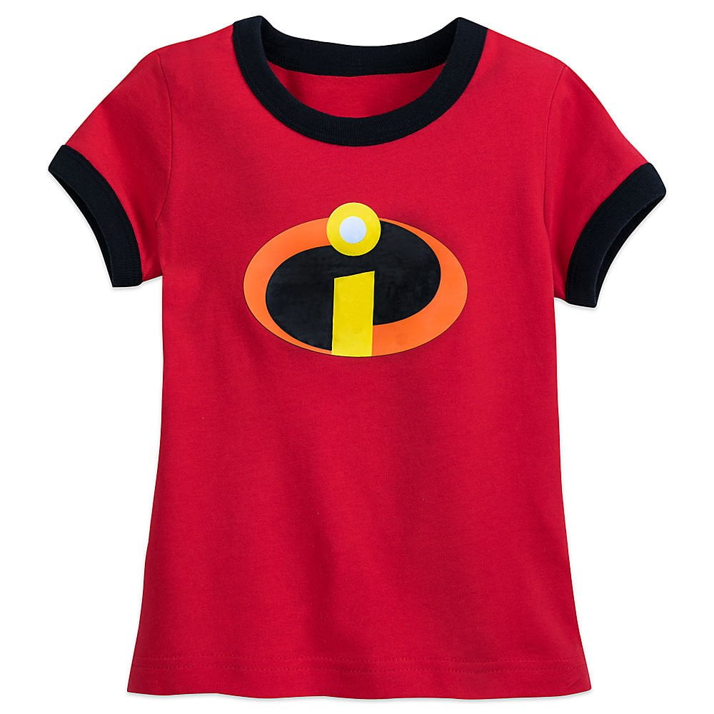 Pixar Incredibles Logo Ringer T-Shirt for Girls Size XXS (2/3) Red