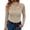 Beige, variant on Womens Lace Mock Neck Top Half High Collar Mesh Long Sleeve Base Layer Winter Blouse