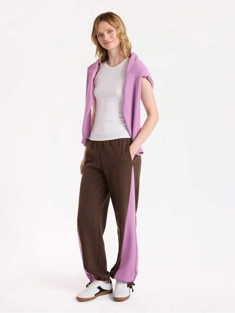 No Boundaries Colorblock Joggers, 30'' Inseam, Women's - Walmart.com