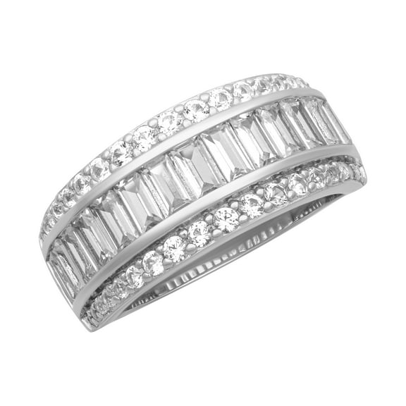Keepsake 2 Carat TGW Created White Sapphire "Grace Gem" Women's Band in Sterling Silver
