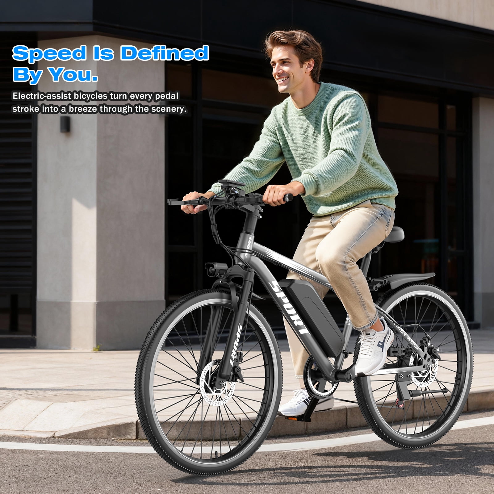 GWEIT 26"Electric Bike for Adults, 1500W Peak Mountain E-Bike with 25MPH 45Miles Range Electirc Mountain Bike, 48V 10.4Ah Removable Battery, UL2849 Certified