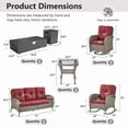 thumbnail image 4 of Opohoro 9-Piece Outdoor Patio Fire Pit Set with Sofa and Flat Arm, 43" Fire Pit Table, Propane Tank Cover for Deck Backyard, 4 of 18