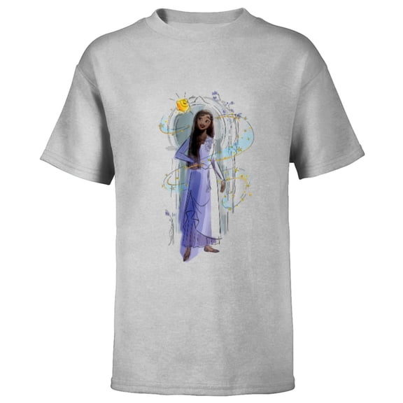 Disney Wish Asha and Star Watercolor Archway - Short Sleeve T-Shirt for Kids - Customized-Athletic Heather