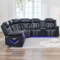 thumbnail image 2 of Power Reclining Sectional Recliner With Charging, Fabric Reclining Sectional Couch Sofa Electric Sectional Recliner USB Port, Cup Holder, Storage Console For Living Room, 2 of 8