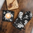 thumbnail image 5 of Pioneer Flower Floral Print Pattern Kitchen Oven Mitt and Pot Holder Sets 2 Pcs for Baking, Cooking and Grilling, Heat Resistant Up To 392 °F, 5 of 7