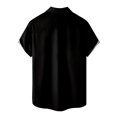 thumbnail image 3 of Mens Fashion Casual 3D Digital Print Short Sleeve Shirt with Button Pocket and Lapel Design Top, 3 of 7