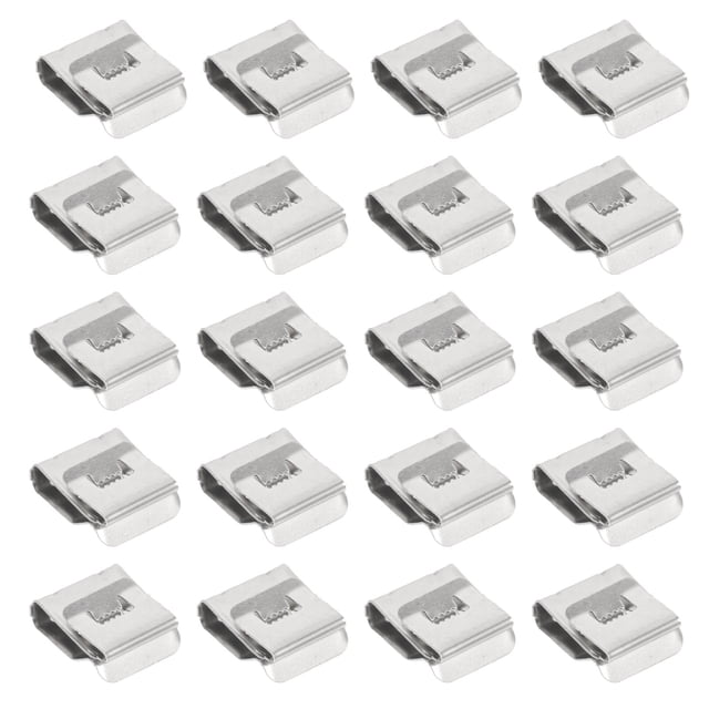 QUMIIRITY Solar Panel Cable Clamp 30Pcs Silver Rectangular Clips for Photovoltaic System Wiring Professionals