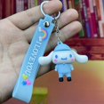 thumbnail image 1 of Hello Kitty Sanrio Kuromi pingüino Rana perro gato lindos llaveros con bola de pelo de conejo esponjoso mujer chica bolso colgante llavero regalos xuanjing unisex, 1 of 2