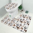 thumbnail image 2 of Chihuahua and Footprints Bathroom Rugs Sets 3 Piece,Toilet Cover Set,Absorbent Non Slip Bathroom Mats Sets with U-Shaped Contour Rug Toilet Rug Set, 2 of 5