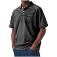 thumbnail image 2 of MELDVDIB Mens Denim T-Shirts Vintage Half-Button Turn Down Collar Short Sleeve Shirts Summer Tops Pullover Tees with Pocket, 2 of 8